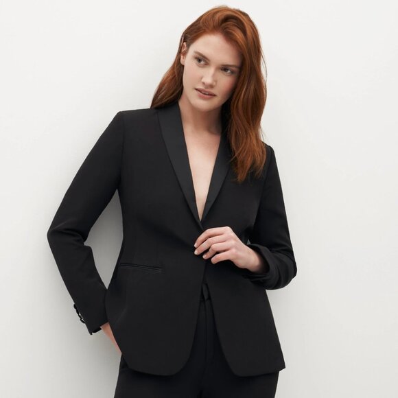 The Suitshop - "The Groomsman Suit" - Women's Black Tuxedo Jacket - Picture 1 of 7